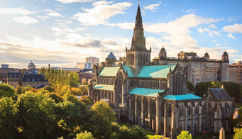 Glasgow Cathedral and historic city centre view