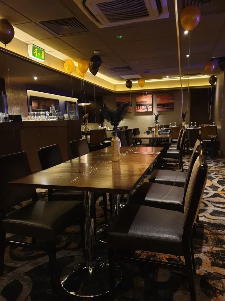 Dining area with decorated tables at Grosvenor Casino Bournemouth