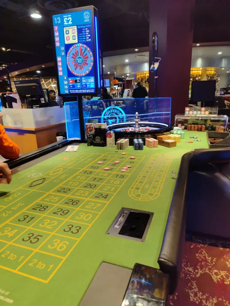 Electronic roulette table with screen at Grosvenor Casino Leicester
