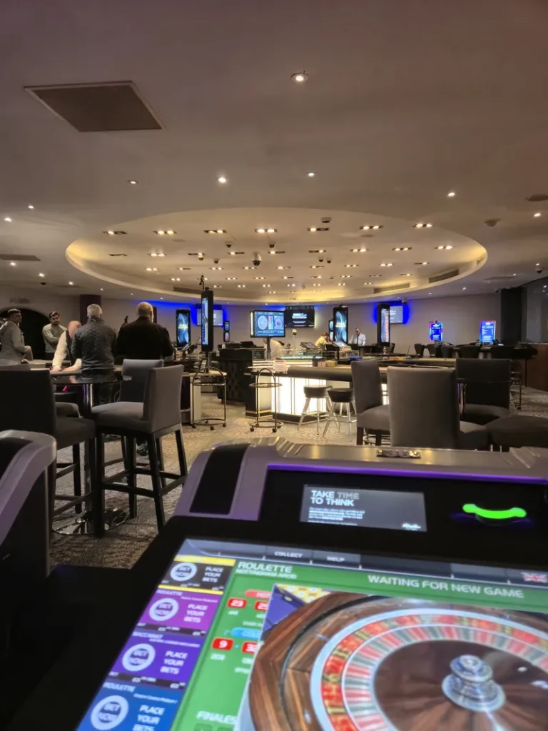 Alea Casino Nottingham electronic roulette machine and gaming floor