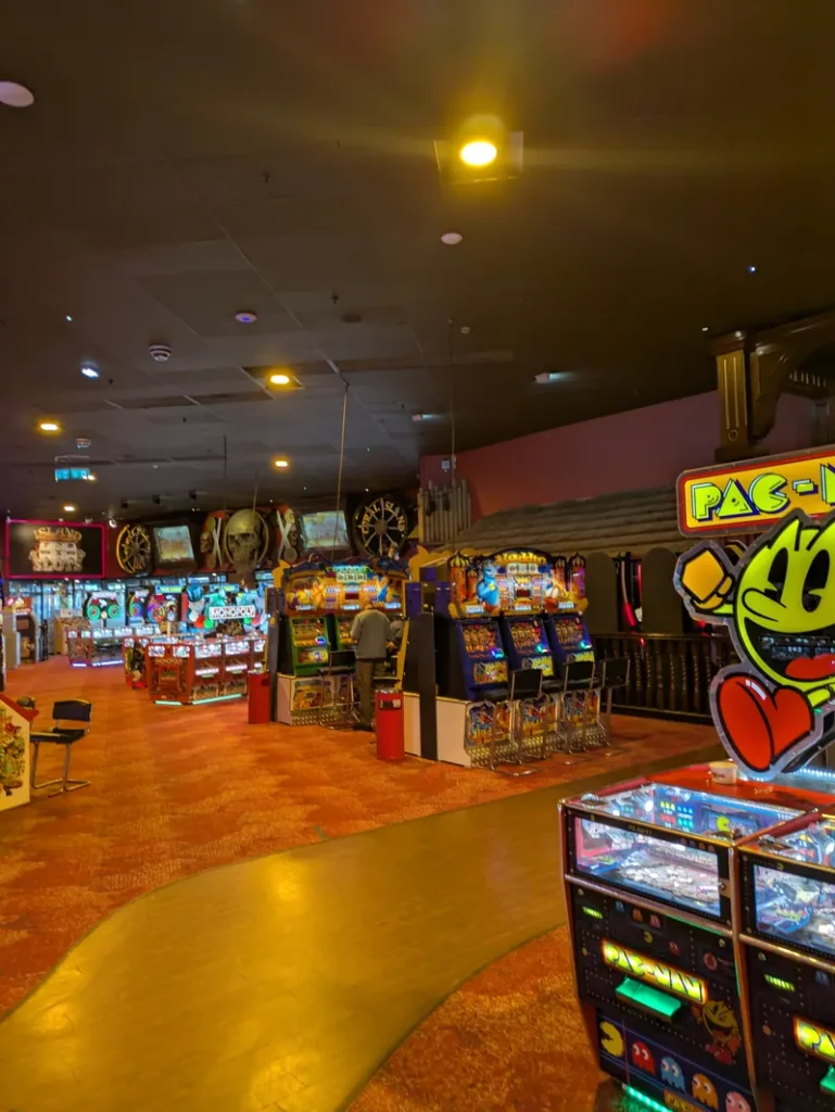 Coral Island Casino arcade area with Pac-Man machines