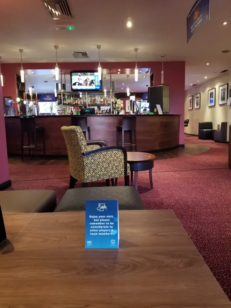 Bar and lounge area inside Grosvenor Casino Edinburgh Maybury