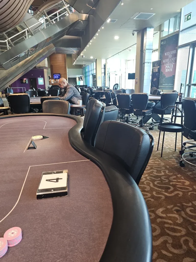 Poker room inside Grosvenor Casino Glasgow Merchant City