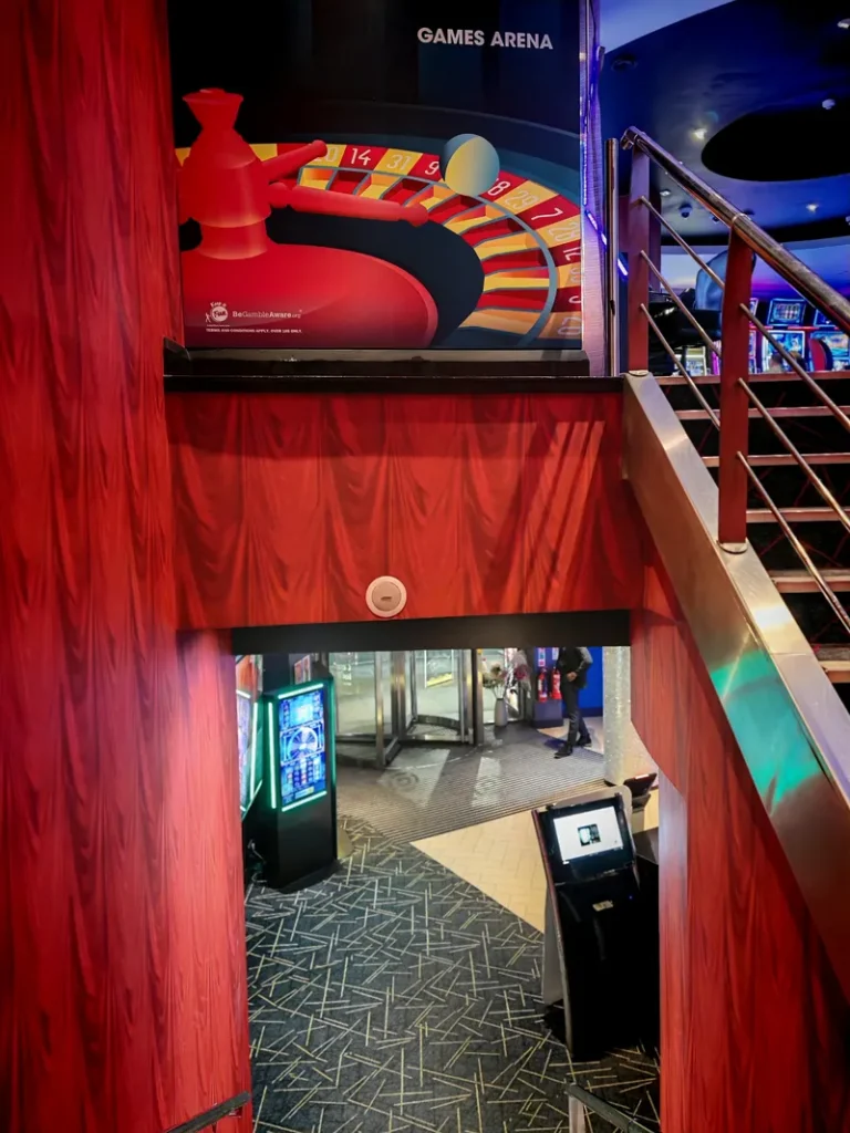 Stairway to the games arena inside St Giles Casino