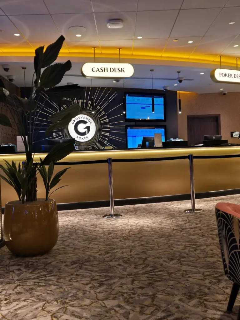Cash desk inside Grosvenor Casino London The Victoria