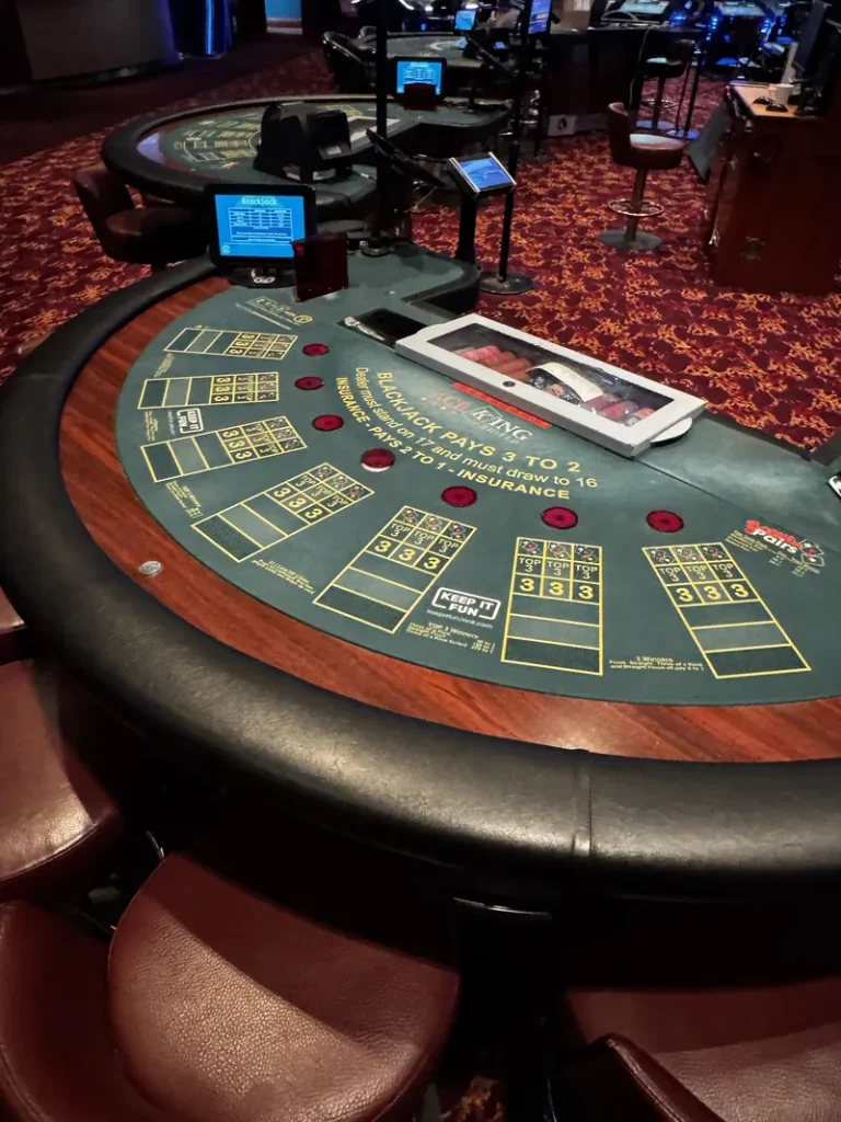 Blackjack table inside Grosvenor Casino Manchester Salford