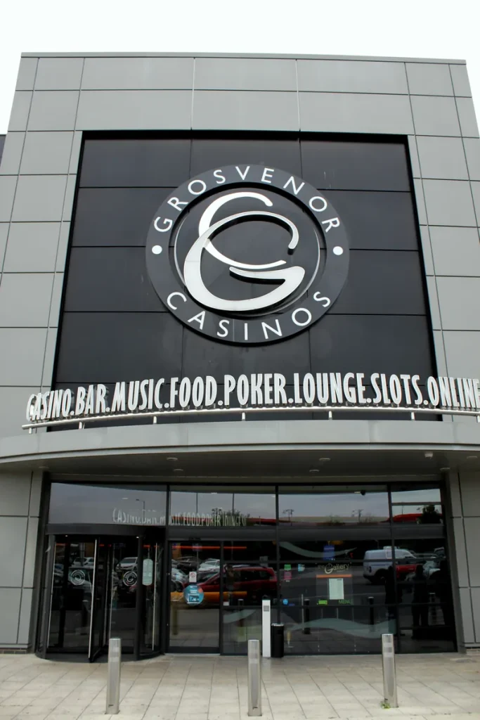 Main entrance and logo of Grosvenor Casino Sheffield